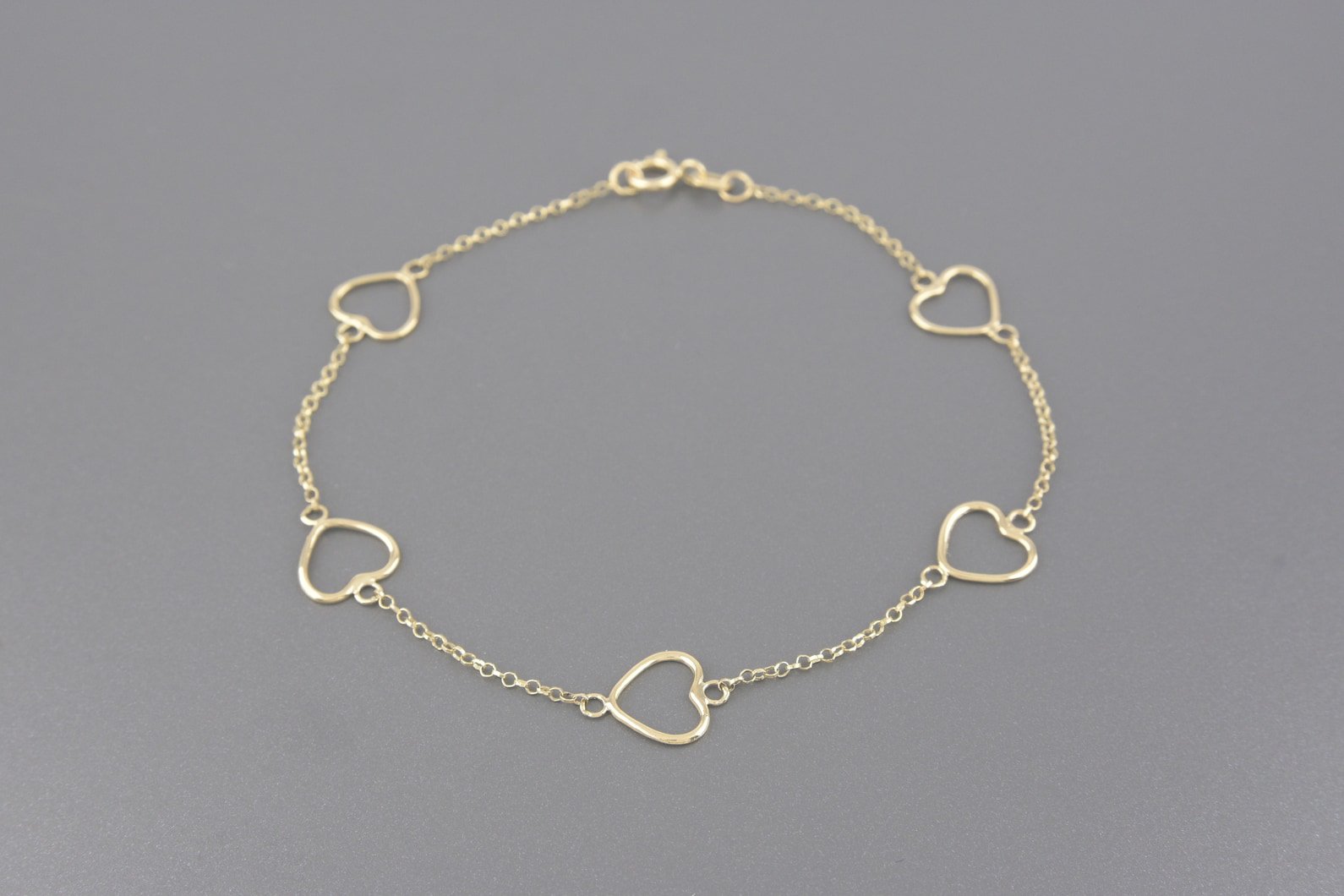 Pulseira Corações em Ouro Amarelo 18k