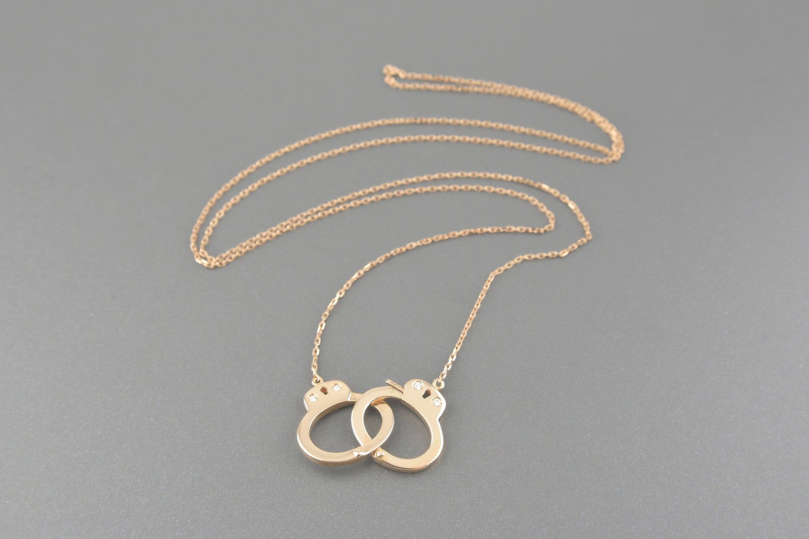 Colar Algemas em Ouro Rose 18k com Aprox. 4pts de Brilhantes