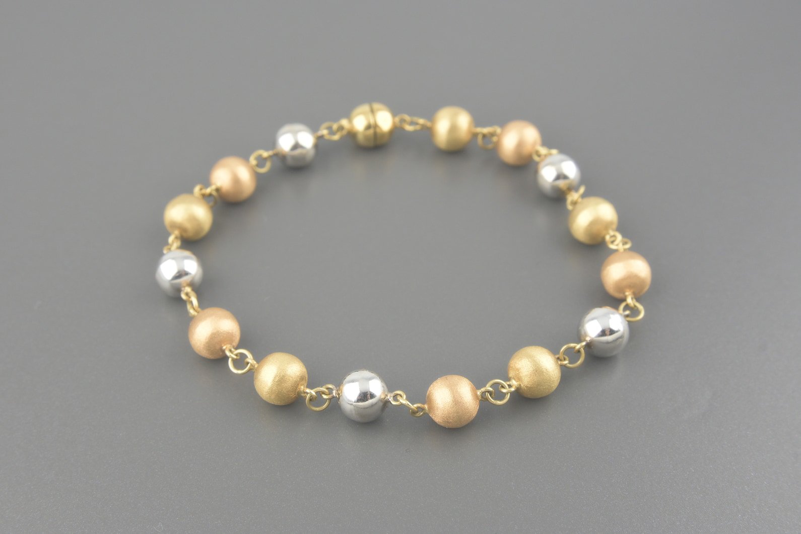 Pulseira Bolinhas em Ouro Amarelo, Branco e Rose 18k