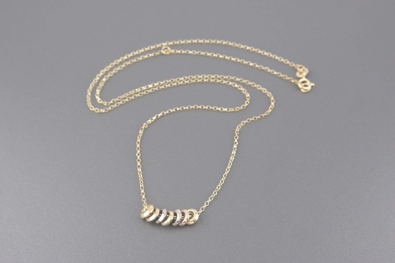 Colar Elos em Ouro Amarelo, Branco e Rose 18k
