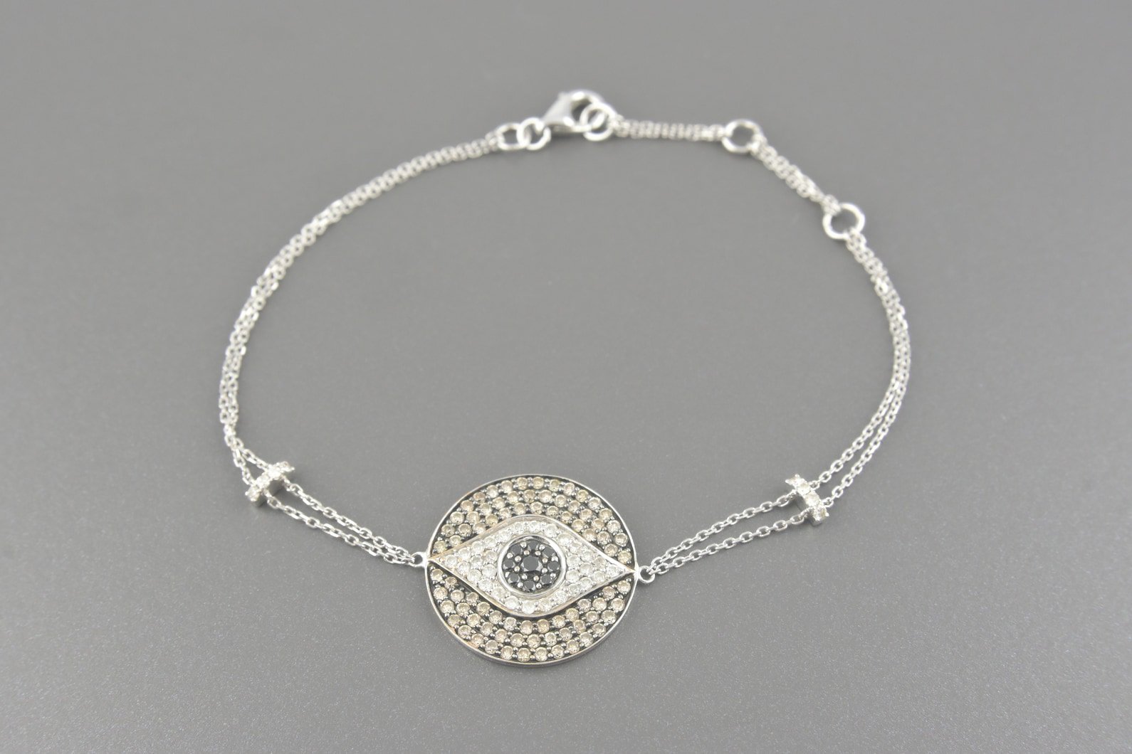 Pulseira em Ouro 18k com Diamantes Brancos, Brown e Negros