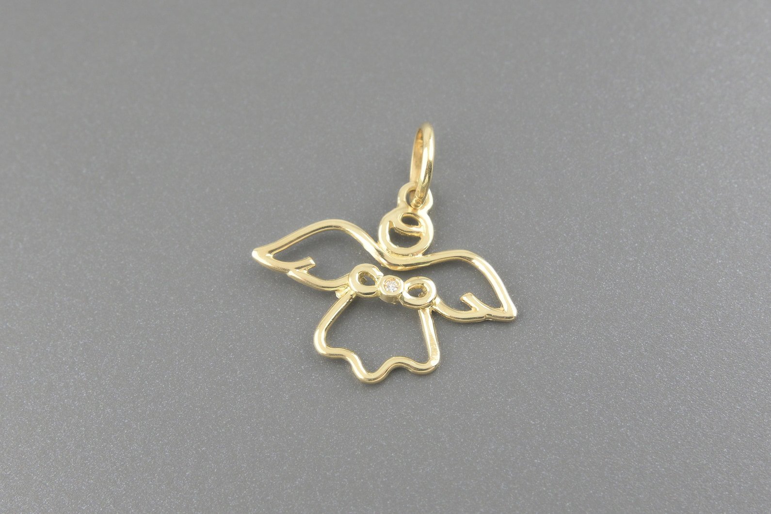 Pingente Anjo em Ouro Amarelo 18k com Brilhante